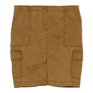 Eileen Fisher Brown Khaki Twill Utility Cargo Skirt